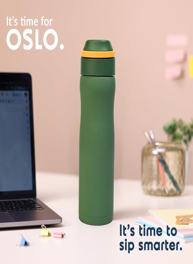 Headway by rabitat Oslo Thermos Water Bottle with Infuser Meridian Green 750 ml | 2 Years Brand Warranty | Triple Layer Vacuum Insulated Flask | Hot and Cold Steel Water Bottle | ISI Certified - Image 2